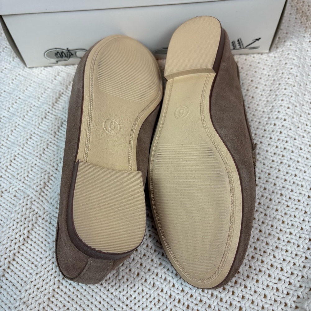 Taupe Leather Suede Loafers by A New Day Like New in Box Preppy Classic Timeless - Picture 8 of 9